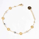 Bracelet acier doré + soleils + 4 keishis