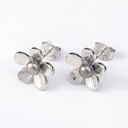 BOUCLES D OREILLES ARGENT FLEUR 5 PETALES ET KEISHIS