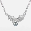 COLLIER ARGENT ZIRCONS ET KEISHI