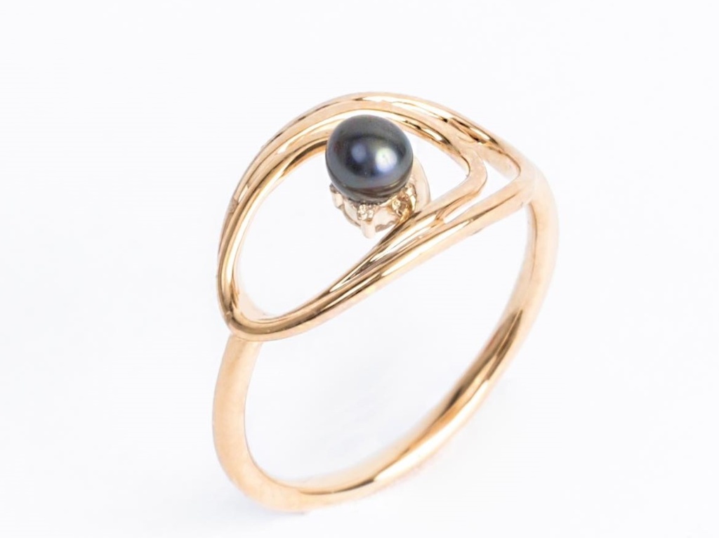 BAGUE SPHERES PLAQUE OR 1 KEISHI