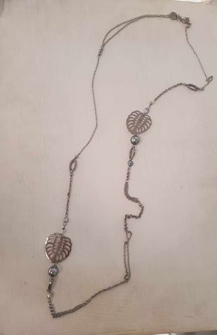 SAUTOIR ACIER  feuille ape