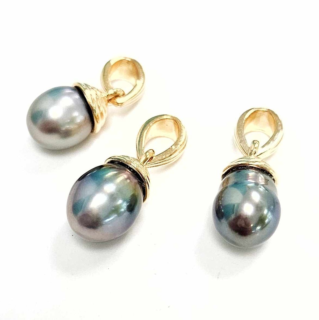 PENDENTIF PERLE DE TAHITI - plaqué or