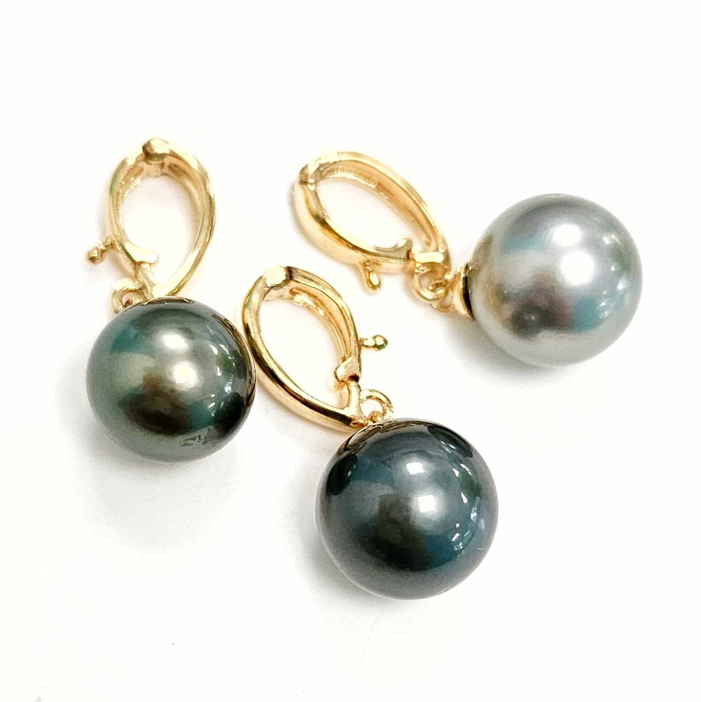 PENDENTIF BELIERE MOUSQUETON PERLE DE TAHITI - plaqué or