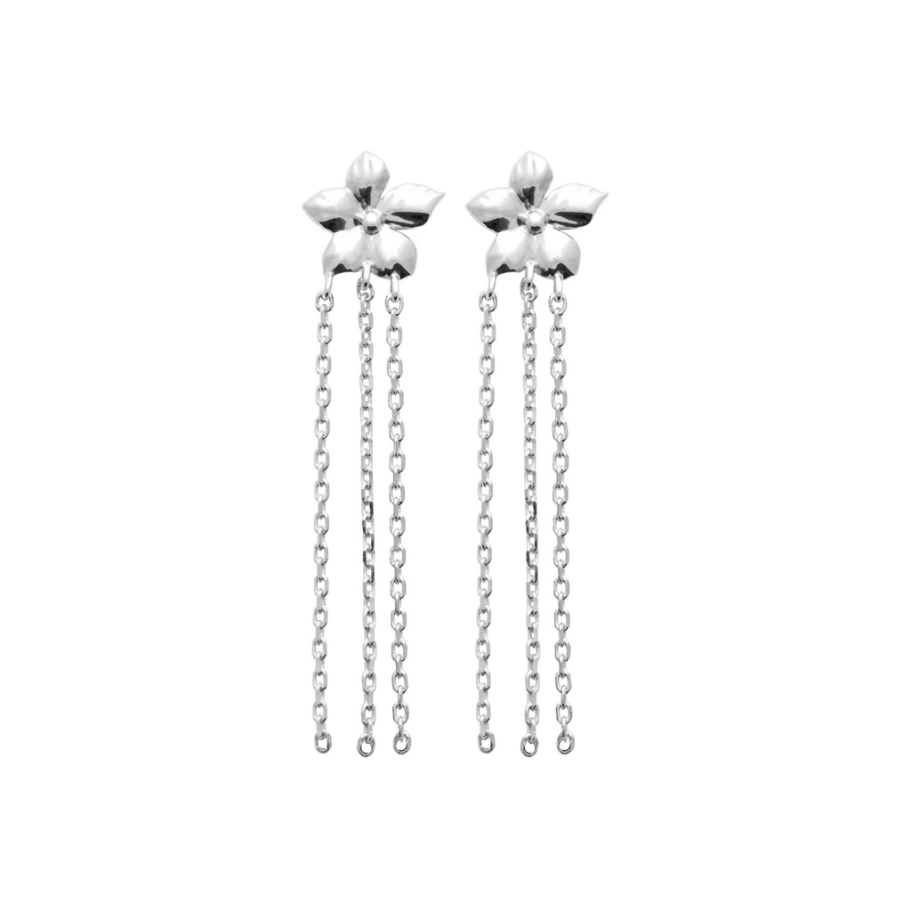 BOUCLES D'OREILLES FLEUR - ARGENT OU PLAQUE OR