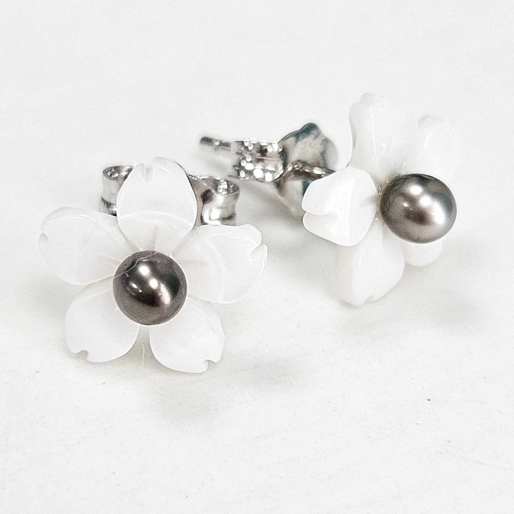 STUDS NACRE SAKURA ET KEISHI - Argent
