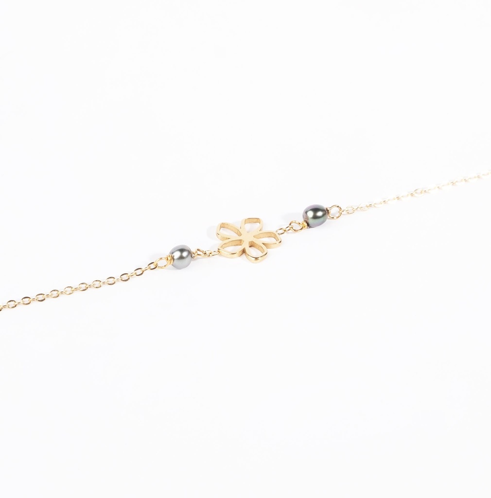 BRACELET MINI TIARE EVIDEE 2 KEISHIS - ACIER DORE