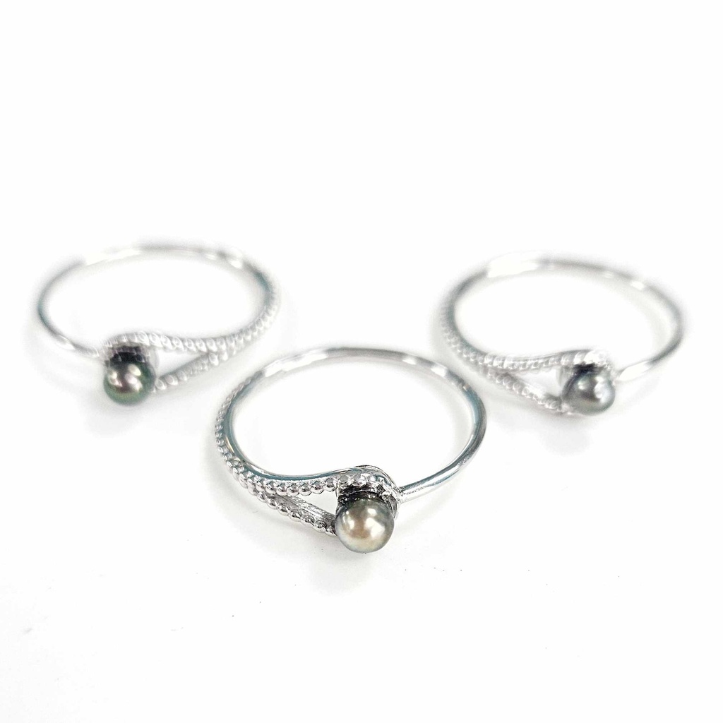 BAGUE GOUTTE ET KEISHI - ARGENT