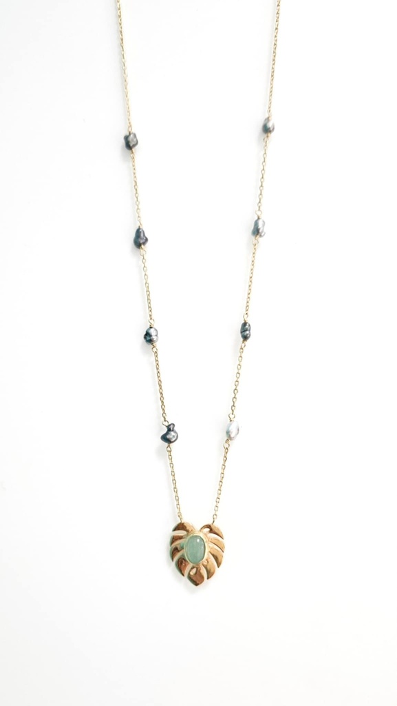 COLLIER APE AVENTURINE 8 KEISHIS - PLAQUE OR