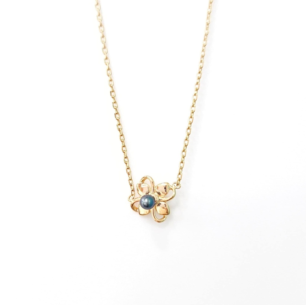 Collier plaqué or mini keishi fleurs