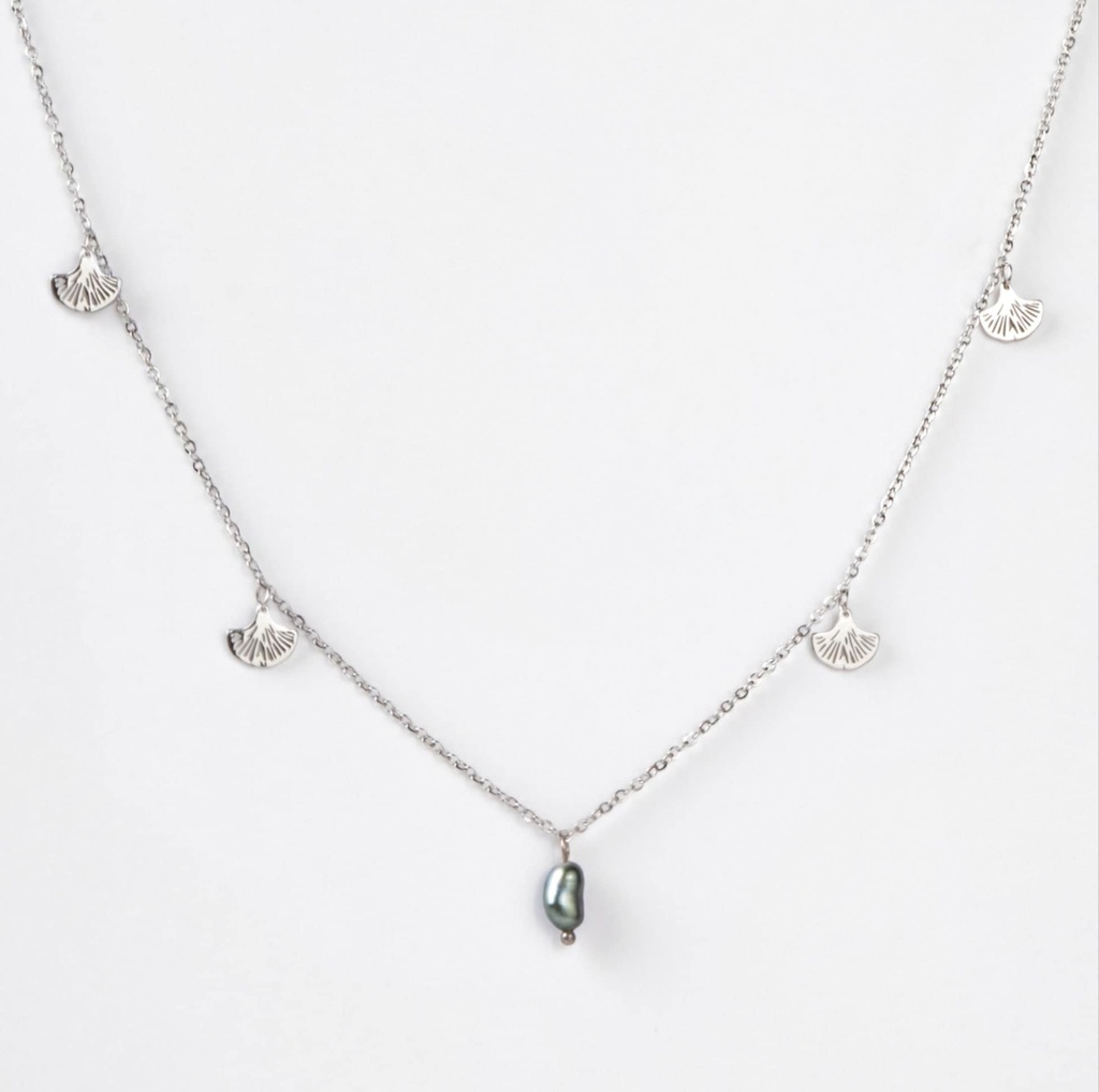 COLLIER BRELOQUES GINKO ET KEISHI - ACIER