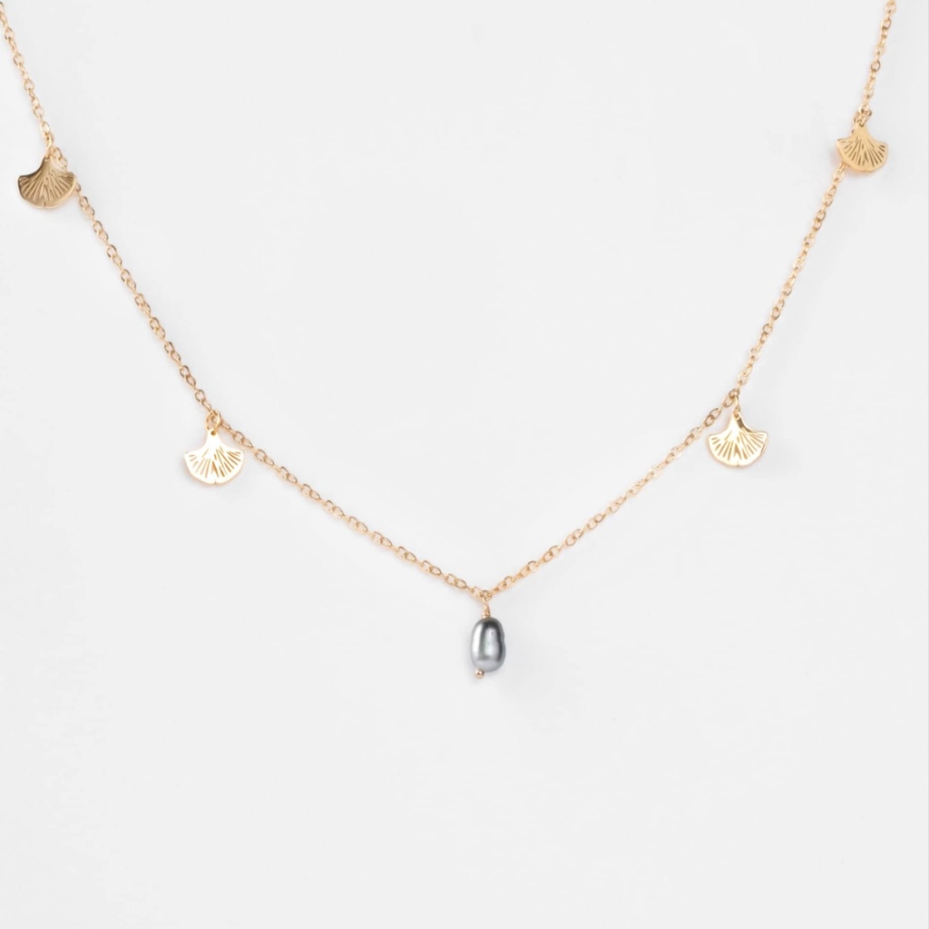 COLLIER BRELOQUES KEISHI ET GINKO - ACIER DORE