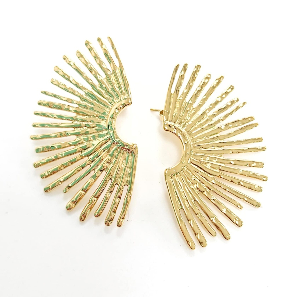 BOUCLES D OREILLES DEMI SOLEIL - ACIER DORE