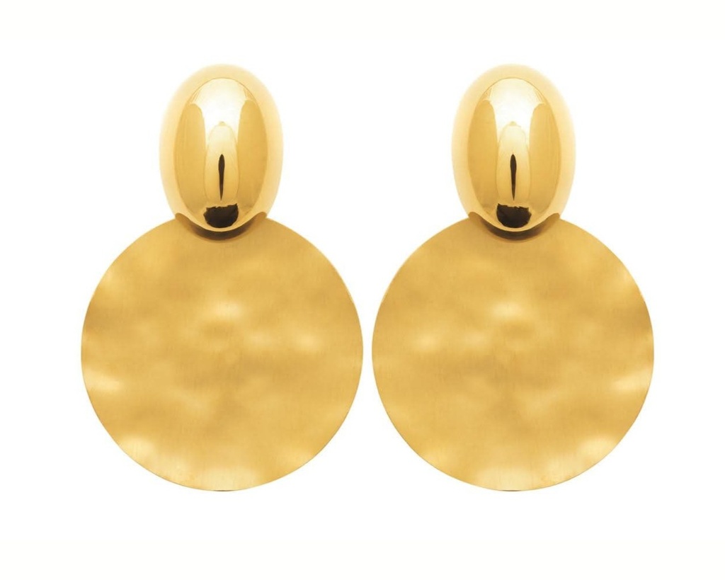 BOUCLES D OREILLES RONDES - ACIER DORE