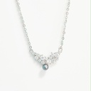 COLLIER ARGENT ZIRCONS ET KEISHI