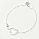 BRACELET ARGENT COEUR ZIRCONS ET KEISHI