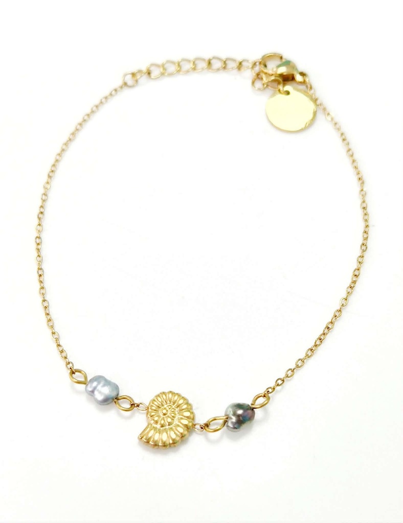 BRACELET NAUTILUS 2 KEISHIS - ACIER DORE