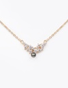 COLLIER ZIRCONS ET KEISHI - PLAQUE OR