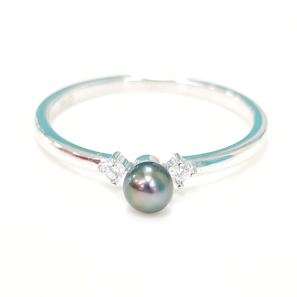BAGUE FINE 1 KEISHI 2 ZIRCONS - ARGENT
