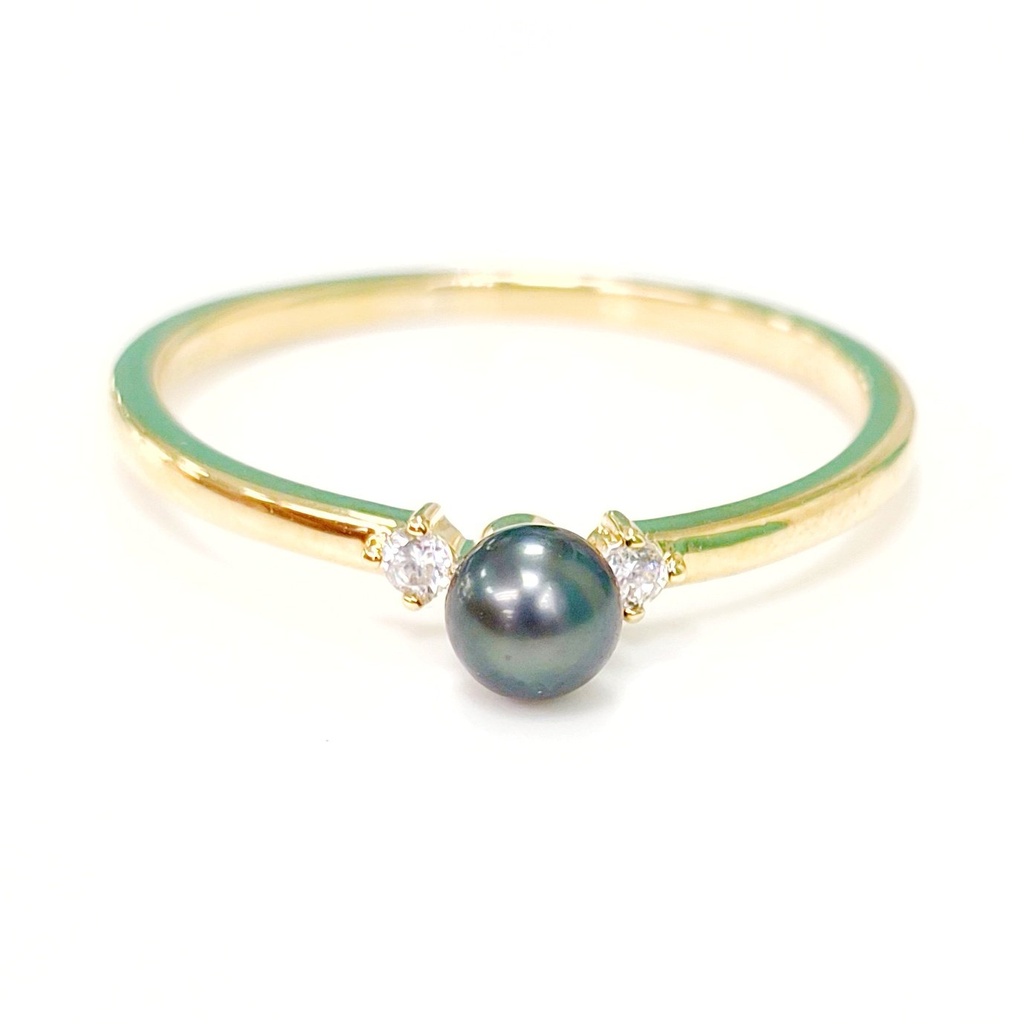 BAGUE FINE 1 KEISHI 2 ZIRCONS - PLAQUE OR