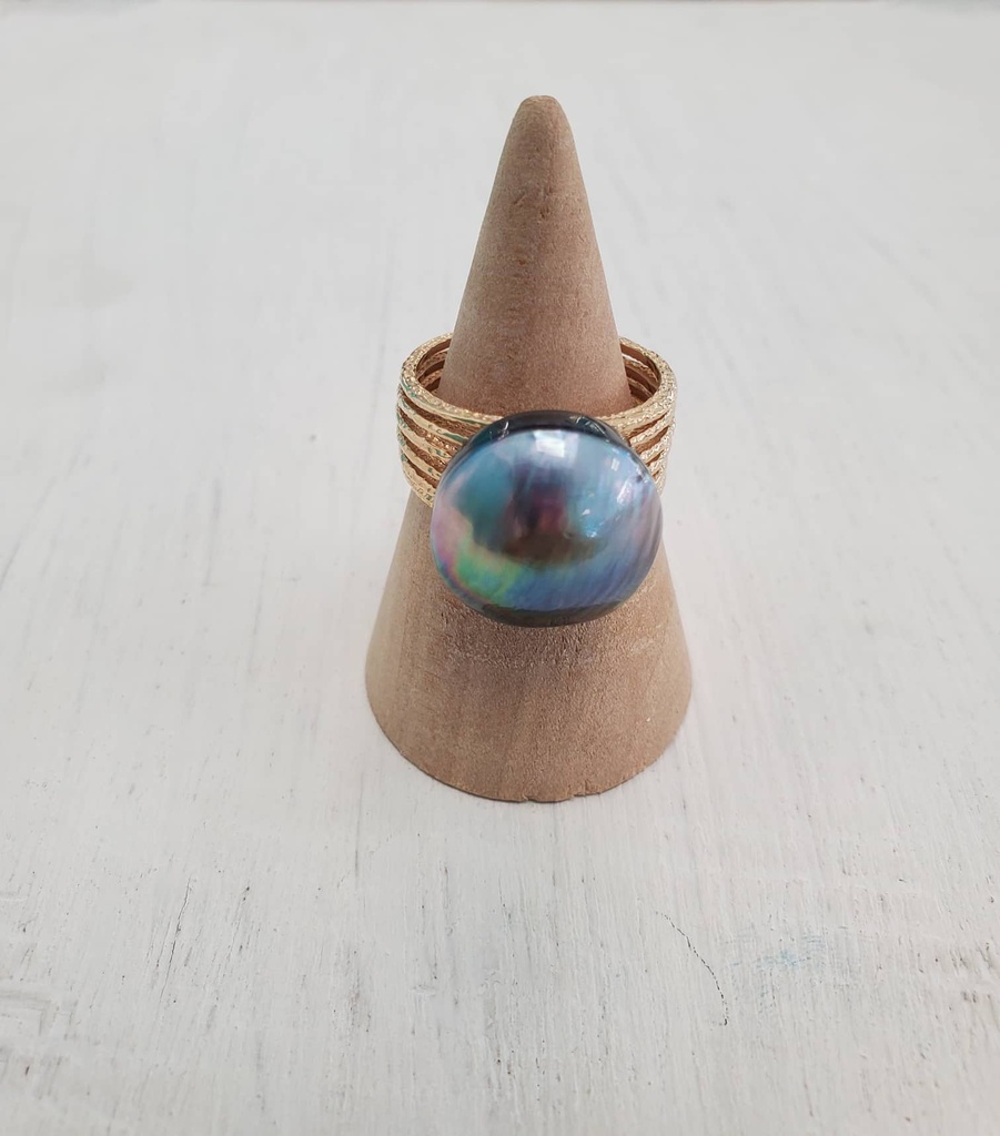 Bague martelée 6 anneaux en plaqué or+ MABE