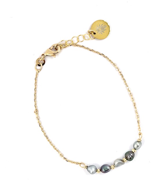 Bracelet Tini en plaqué or et Keishis