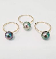 BAGUE or blanc/ ora jaune + PERLE de TAHITI