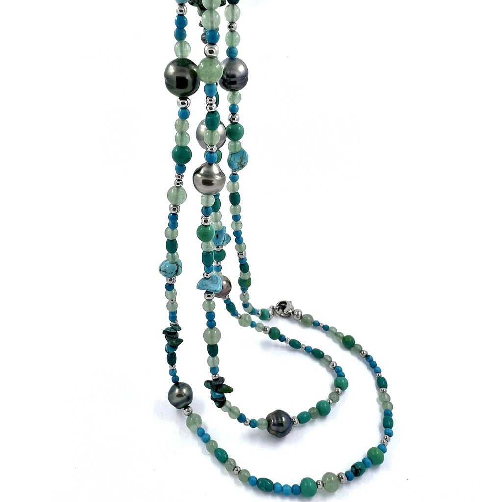 SAUTOIR POP Turquoise