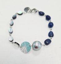 Bracelet Oursin Lapis et Perle