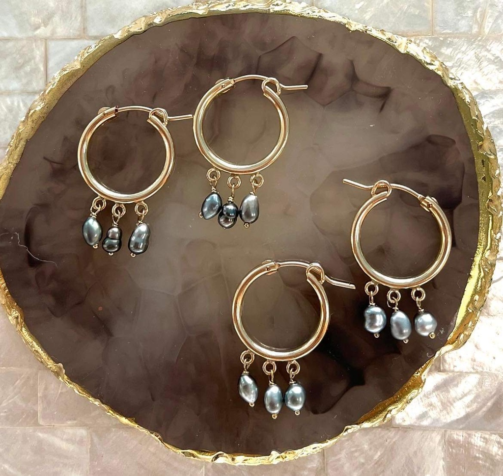 Créoles moyennes keishis - plaqué or