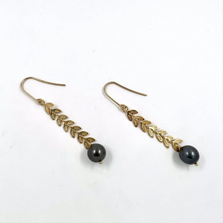Boucles d'oreille chaine serpent perle T