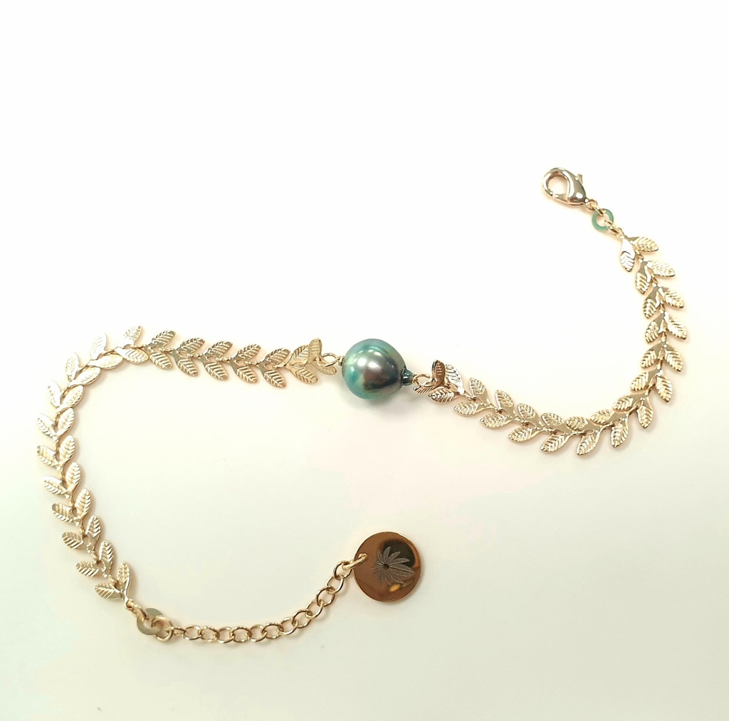 Bracelet chaine serpent perle Tahiti