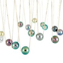 Collier perle de Tahiti qualité A coulissante - plaqué or