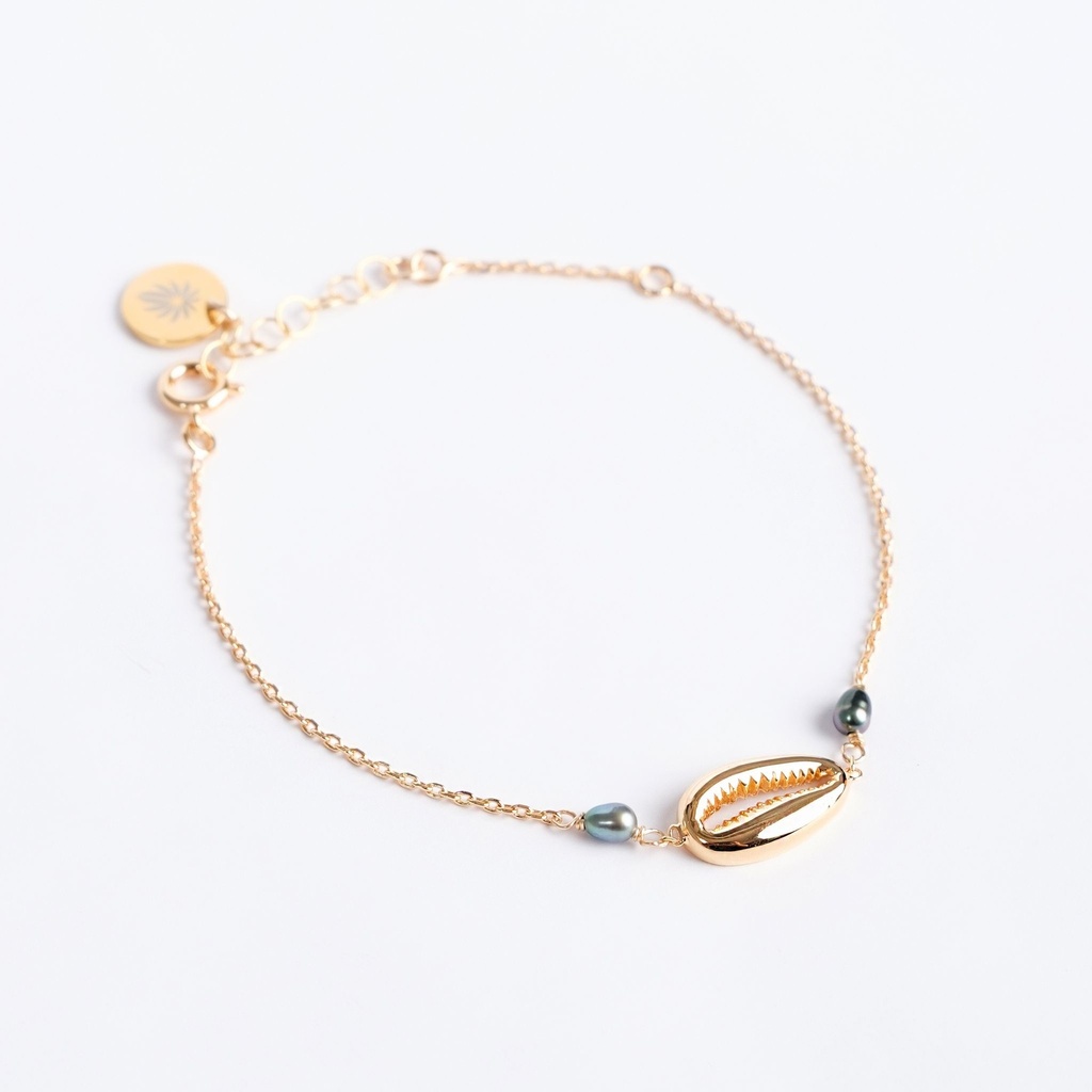 Bracelet plaqué or cori + 2 keishis