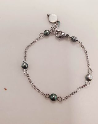 Bracelet acier BB + 5k   14cms