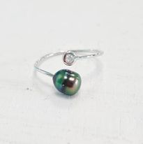 [BG1KD] BAGUE OR 1 DIAMANT &amp; 1 KEISHI