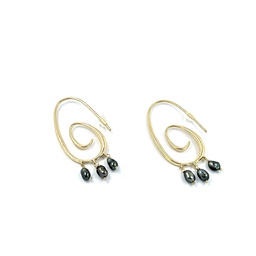 [SSPLBOK] *Boucles d'oreilles plaqué or Spirale et keishis*