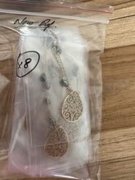 [COPOAK] Collier plaqué or estampe goutte et keishis
