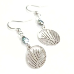 [BOACP] Boucles d'oreilles palmier et keishis - ACIER