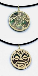 [TIKIORRD] PENDENTIF TIKI ROND - NACRE &amp; OR18CT