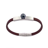 [BHCP] Bracelet Homme Cuir (noir ou marron) + Perle