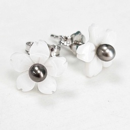[SAKURA] STUDS NACRE SAKURA ET KEISHI - Argent