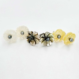 [FLNK] STUDS NACRE FLEUR ET KEISHI - argent