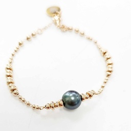 [BRBOUL] BRACELET BOULES INTERCALAIRES 1 PERLE - plaqué or