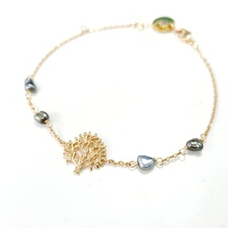 [BRVIE] BRACELET plaqué or arbre de vie + 4 keishis