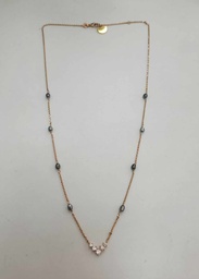 [COVZ] Collier plaqué or 5 zircons + 8 keishis