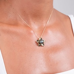 [PTIARE] Collier TIARE plaqué or + perle