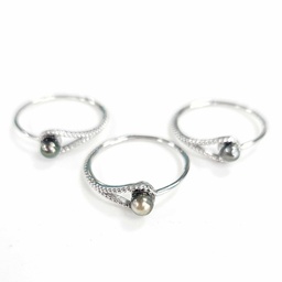 BAGUE GOUTTE ET KEISHI - ARGENT