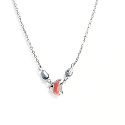 [COFISH] COLLIER ENFANT POISSON ET 2 KEISHIS - ARGENT
