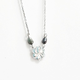 [COHANA] COLLIER ENFANT FLEUR 2 KEISHIS - ARGENT