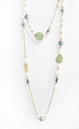 [STAPE] Sautoir ape new acier doré PERLES KEISHIS ET NACRE